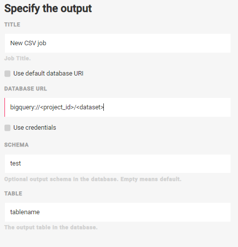 BigQuery Destination