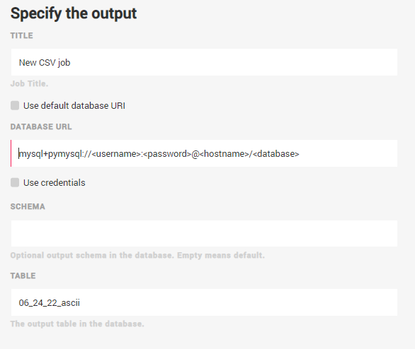 CSV job with MySQL